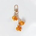 Portachiavi realistico in PVC a forma di popcorn con moschettone a D dorato e resina - Popcorn al Caramello (3 Pezzi)