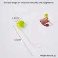Creative PVC sprout hair clip with green leaves and white stem, measuring 8.5cm length - Curved Green Bean Sprout / 8.5cm