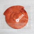 Orange metallic PVC spiral swirl decoration with pink plastic hooks in packaging - Single Spiral / Orange