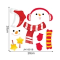 Christmas snowman wall sticker set with red scarf and stars in 28x28cm size - JH1001B-Cartoon Snowman Components (28cmx28cm)
