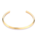 Bracciale rigido a C in acciaio inossidabile dorato con bordi sfaccettati lucidi - Colore Oro (AB0303)