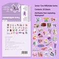 30-piece waterproof purple taro milkshake stickers set with cute dessert and animal motifs - XCC014 Taro Milkshake - 30 Sheets/Pack