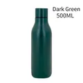 500ML matte dark green stainless steel cola bottle with premium rubber paint finish - Powder Coating Dark Green
