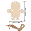 Christmas chicken shaped wooden ornament with twine hanger and dimension labels - Bird / 10 Pieces Pack