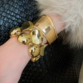 Elegante bracciale rigido dorato irregolare e braccialetto a maglie con finitura di lusso - 10# Bracciale Braccialetto / Set di 3 / Oro
