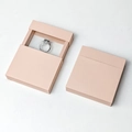 Pale pink slide-out jewelry display box with ring holder insert for rings and earrings - Apricot Covered Drawer Box (With Inner Box) / 7*7*2cm / Apricot