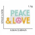 Macro shot of Peace & Love embroidered patch showing fine stitching and pink symbol - Peace & Love (8#)