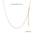 Détail de la chaîne Figaro plaquée or 18K avec poinçon S.STEEL, longueur 40+5cm, poids 3g - Chaîne Serpent Or (C-008)