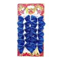 Set of 12 bright blue glitter Christmas tree bows for holiday party decorations - Glitter Finish / 12 Pieces/Pack (5cm) / Glitter Blue