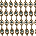 Antik-Bronze-Glücksbringer mit blau-grüner Iris für DIY Armbänder und Halsketten Basteln - Antikgold