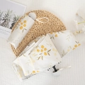 Lightweight cream folding umbrella with yellow floral pattern and matching storage sleeve - 5-Fold Manual Style - Yellow Bell Flower