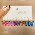Colorful Butterfly 6 Pairs Set (Drip Oil)(HS739-19)