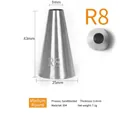 Stainless steel piping nozzle R8 with seamless design for cake decorating and frosting - R8 (Medium Round)