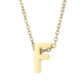 Short stainless steel necklace with gold-plated letter F pendant for women - Letter F(KN233996-Z)