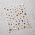 Selbstklebende Blumen-Nagelaufkleber Modell H-349 mit bunten Mikro-Blumenmustern und Relief - Bunter Blumen-Stil (M-349)