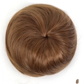 Messy bun hair piece in warm brown synthetic fiber with drawstring design for women - 6 (Medium Brown)