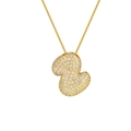 Close-up of 18K gold plated necklace with heart-shaped pendant paved with zircon stones - Letter Z / Gold
