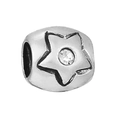 Zilveren vintage sterbedel met transparante edelsteen voor DIY-sieraden maken - Stervormige ronde kralen (DIY-accessoires)