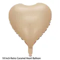 18-inch heart-shaped foil balloon in retro cream caramel color for birthday parties - Caramel color