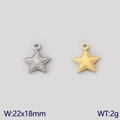 Minimalist silver and gold stainless steel star pendants in 22x18mm size - Anthropomorphic Star Style / Steel