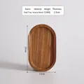 Oval acacia wood serving tray with natural grain texture, size 25x15cm, 0.5kg weight - Spliced Acacia Wood Oval Tray 25*15*1.5cm