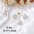 Crown shaped nail art charm with iridescent rhinestones and 0.9x1.0cm dimensions - Crown