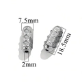 Perla distanziatrice in acciaio argento con trama a diamante e foro da 2 mm per gioielli - Cilindro-Acciaio