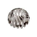 Detail of dark grey nest-shaped hair claw with retractable resin structure and teeth - Grey Leopard