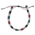Bohemian colorful woven anklet with adjustable black cord for men and women - 04 Grey Style (10270)