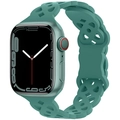 Correa de silicona verde Morandi para Apple Watch con diseño calado de tejido suave - Verde Cactus