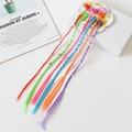Extensiones de pelo trenzado coloridas con clips de flores para peinado infantil - Pinza de Garra con Cuentas de Flor de Ciruelo