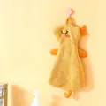 Cute deer-style hanging hand towel in marigold yellow made of absorbent coral fleece - Rabbit / Tangerine Orange