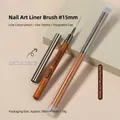 Pinceau liner nail art professionnel 15mm avec manche en bois de santal et capuchon - 15mm