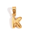 Polished 18K gold plated stainless steel mini bubble pendant in letter K shape - Gold-K