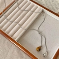 Catena serpente argento con pietra occhio di tigre e ciondoli a goccia lucidi - Collana con ciondolo a goccia in occhio di tigre - circonferenza circa 80 cm