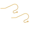 Par de ganchos franceses dorados con cuentas redondas para joyería artesanal DIY - Gancho de oreja francés / Oro KC