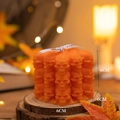 Orange skull cube scented candle with Best You ribbon for Halloween decor 6cm - Skull Cube / Orange