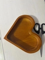 Stackable heart-shaped solid wood tray for snacks with natural decorative grain finish - Retro Pine Color