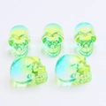 Glow in the dark yellow-green gradient crystal skull charms with a polished finish - No.15 (Yellow Green Gradient)