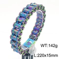 Pulsera de cadena de bicicleta arcoíris para hombre de acero inoxidable estilo punk - Estilo Arcoíris (KB183614-KFC)
