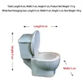 Miniature white resin toilet figurine ornament with lid open for garden decoration - Toilet Ornament / White