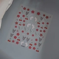 Adesivi per unghie 3D a rilievo con fiori rossi e ciliegie, vista dettagliata foglio - Stile Ciliegia Fiore Rosso 5D (CO-571)