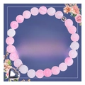 Nahaufnahme der 8mm Achatperlen-Armband mit Herzanhänger und Heilungskarte in Rosa - Rosa Verwitterter Achat (Karte A-3)