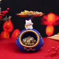 Creative blue koi fish lucky cat resin tray for key storage and home desk decoration - Blue Koi