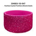 Fuchsia rhinestone silicone boot for tumbler base protection in electro-pink finish - Naked Diamond D823/Electric Pink Sleeve (No Bottom)