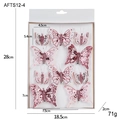Papillons de Noël pailletés roses lot de 10 pièces dans une boîte cadeau blanche - Style D / Rose foncé
