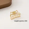 Golden metal cat ear hair claw clip in a minimalist 4cm small alloy design - Small Cat