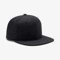 Schwarze Snapback-Cap mit flacher Krempe, Paisley-Textur und 6-Panel-Struktur - Schwarz