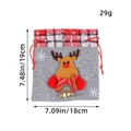 Grauer Weihnachtsbeutel mit 3D-Plüsch-Rentier, Glocken und rot-weißem Karomuster-Dekor - Grauer Elch-Stil