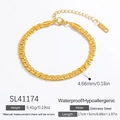 Bracciale a catena cubana vuota in acciaio inossidabile placcato oro 18k SL41174 - Acciaio inossidabile / SL41174 Catena Geometrica Svuotata Dorata